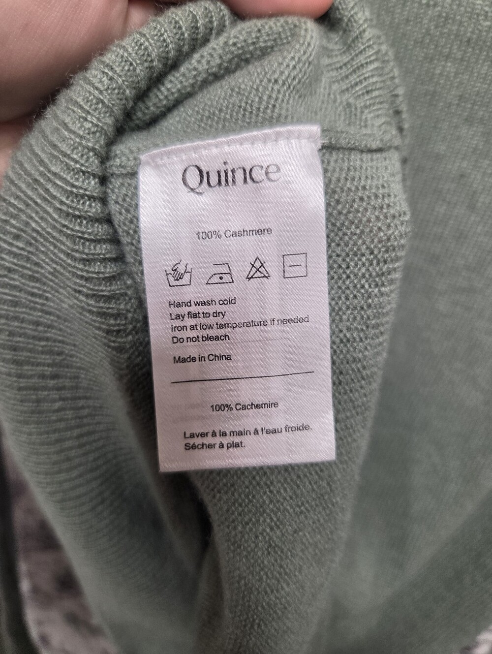 Quince 100% Mongolian Cashmere Boatneck Sweater, Seaspray Green Luxury Soft - Picture 4 of 5